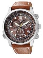 Crono Pilot Acero AS4020-44X Correa piel, esfera "tabaco"